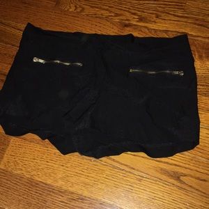 Black spandex fabric stretchy shorts